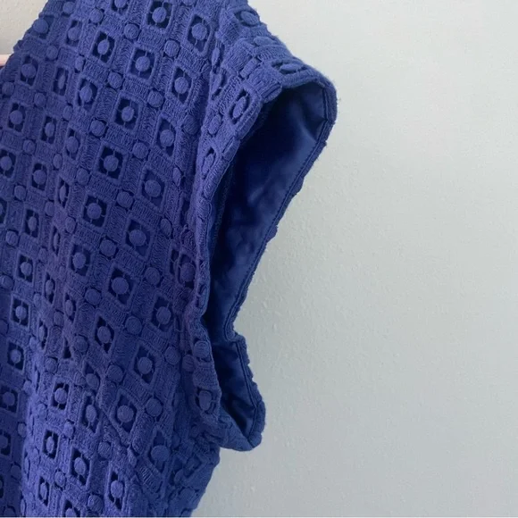 KATE SPADE NEW YORK Guipure Lace A-Line Mini Dress Cap-Sleeve Blue Women's 10 - Picture 6 of 13